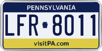 PA license plate LFR8011