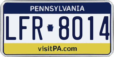 PA license plate LFR8014