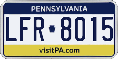 PA license plate LFR8015