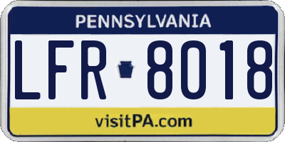 PA license plate LFR8018