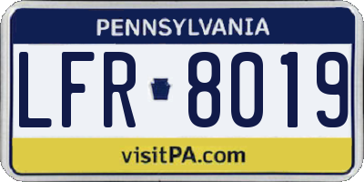 PA license plate LFR8019