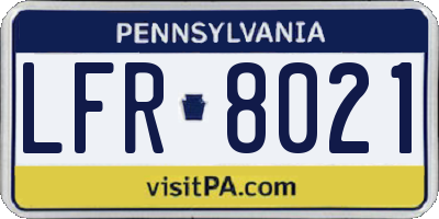 PA license plate LFR8021