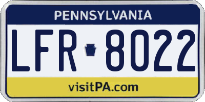 PA license plate LFR8022