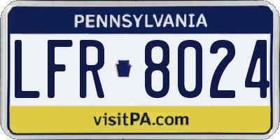 PA license plate LFR8024