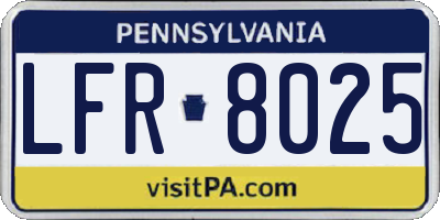 PA license plate LFR8025