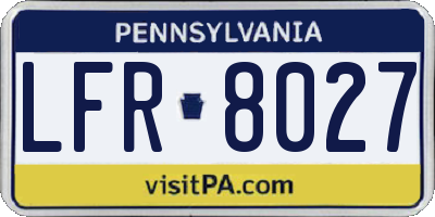 PA license plate LFR8027