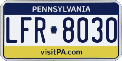 PA license plate LFR8030