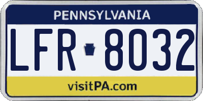 PA license plate LFR8032