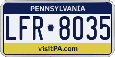PA license plate LFR8035