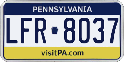 PA license plate LFR8037