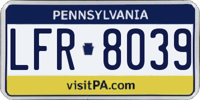 PA license plate LFR8039