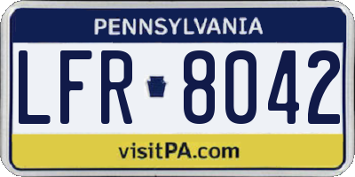 PA license plate LFR8042