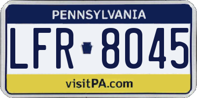 PA license plate LFR8045