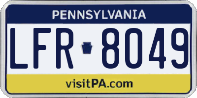PA license plate LFR8049