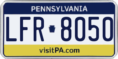 PA license plate LFR8050