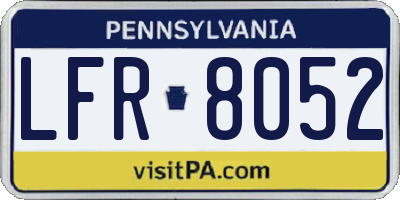 PA license plate LFR8052