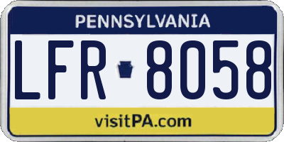PA license plate LFR8058