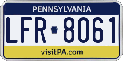 PA license plate LFR8061