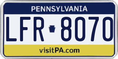PA license plate LFR8070