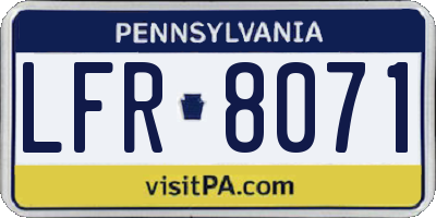 PA license plate LFR8071