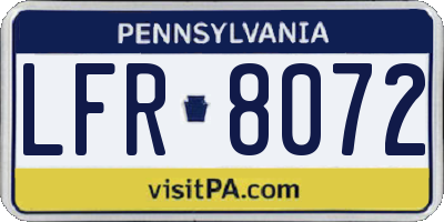 PA license plate LFR8072
