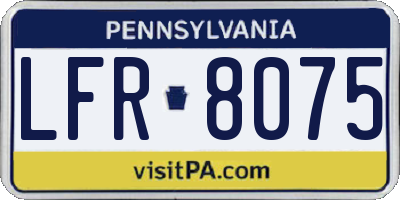 PA license plate LFR8075