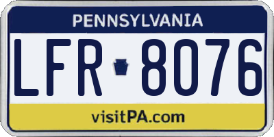PA license plate LFR8076