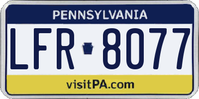 PA license plate LFR8077