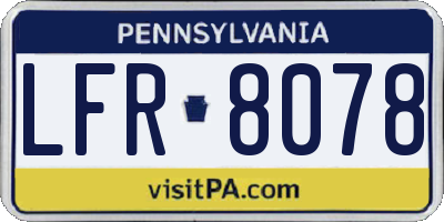 PA license plate LFR8078