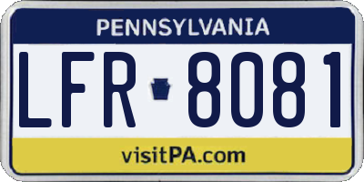 PA license plate LFR8081