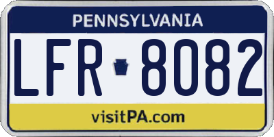 PA license plate LFR8082