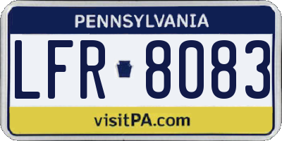 PA license plate LFR8083