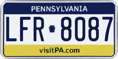 PA license plate LFR8087