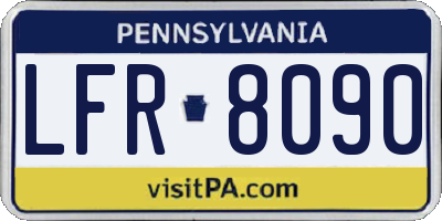 PA license plate LFR8090