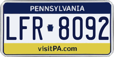 PA license plate LFR8092