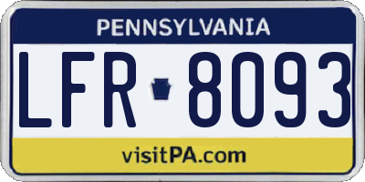 PA license plate LFR8093