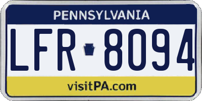 PA license plate LFR8094