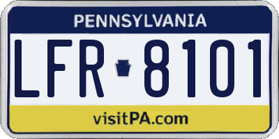 PA license plate LFR8101