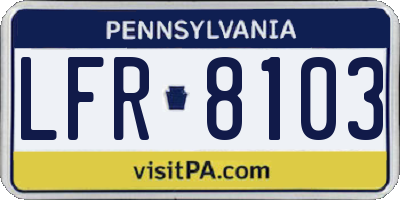 PA license plate LFR8103