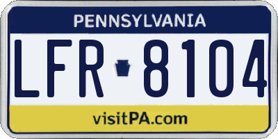 PA license plate LFR8104