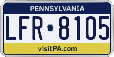 PA license plate LFR8105