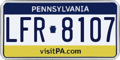 PA license plate LFR8107