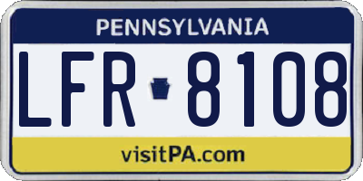 PA license plate LFR8108