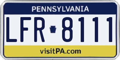 PA license plate LFR8111