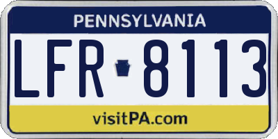 PA license plate LFR8113
