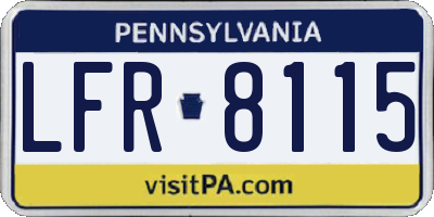 PA license plate LFR8115