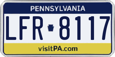 PA license plate LFR8117