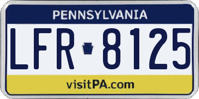 PA license plate LFR8125