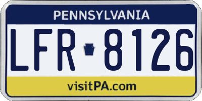 PA license plate LFR8126
