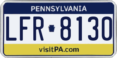 PA license plate LFR8130